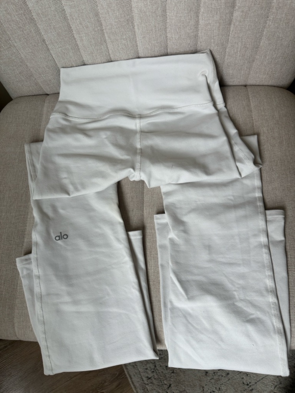 ALO Yoga Ivory High-Waist Flare Leggings